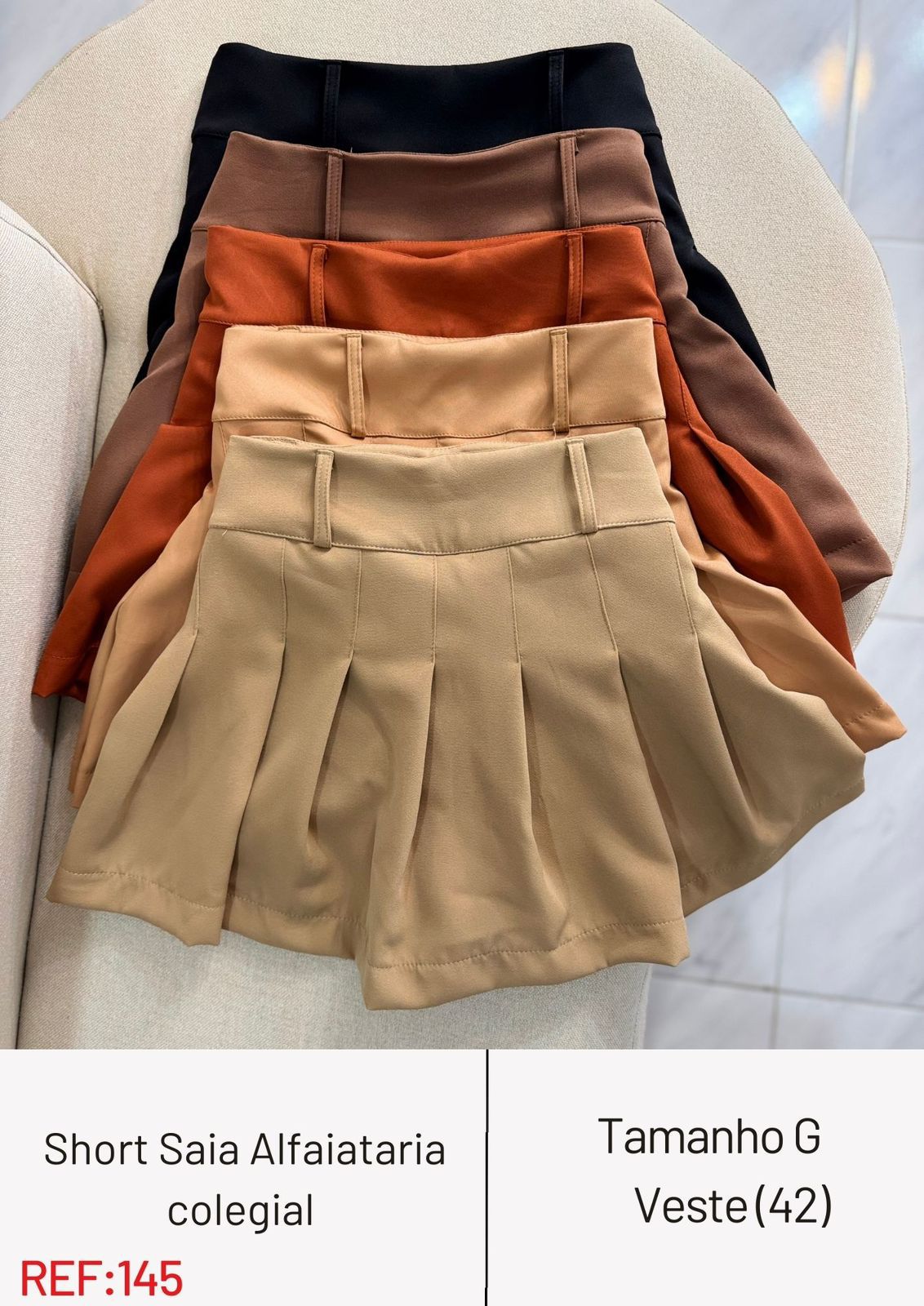 Short Saia Alfaiataria Colegial